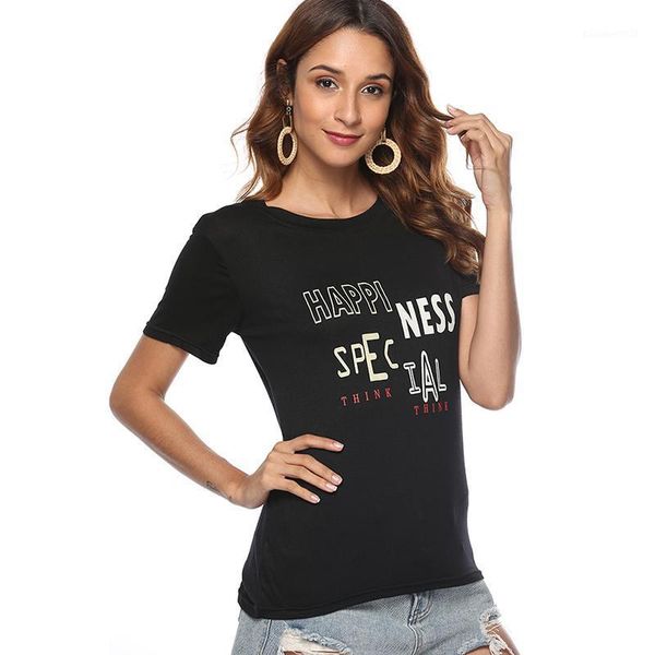 

women's t-shirt summer harajuku female short sleeve tee shirt high street casual women tees 2021 fashion letter printed t-shirts, White
