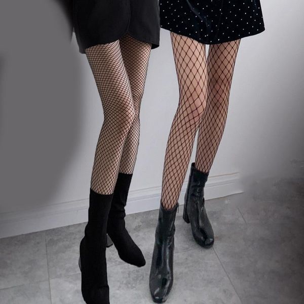 

socks & hosiery hollow out pantyhose black women tights stocking fishnet stockings club party calcetines female mesh, Black;white