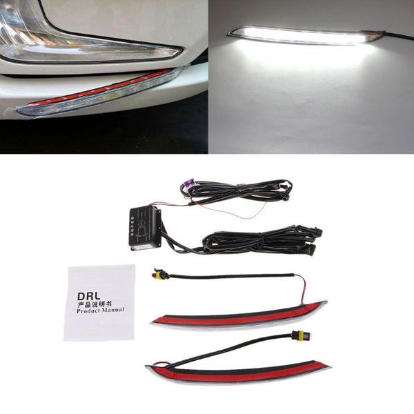 

emergency lights 2 pcs car led drl daytime running light driving fog lamp for kia k2 2012-2014
