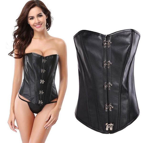 

bustiers & corsets pu belly skinny waist body selling shapewear leather court corset close lingerie underwear, Black;white