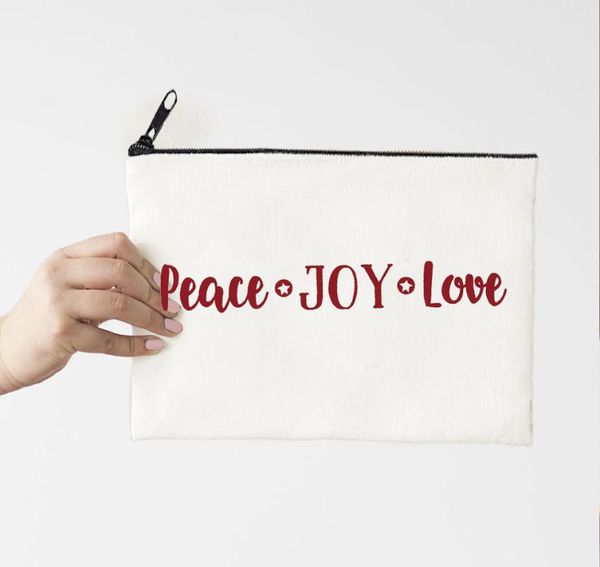 

cosmetic bags & cases peace joy make up bag merry christmas fashion travel girls love organizer