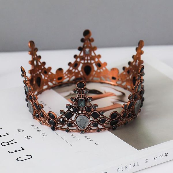 

hair clips & barrettes baroque crown cake decoration handmade alloy bride black headdress baking, Golden;silver