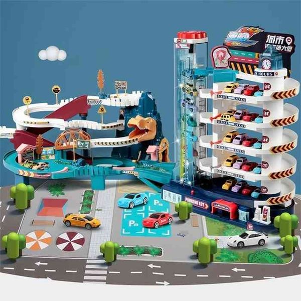 

electric rail car dinosaur building parking lot adventure racing toys children brain mechanical interactive s