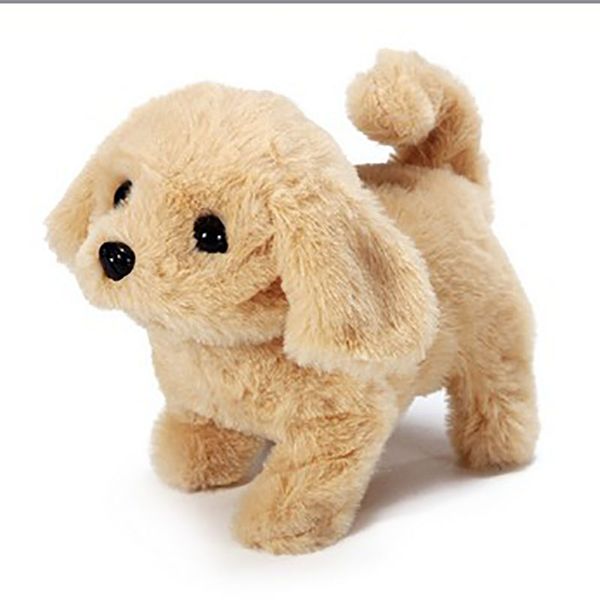 

a stuffed toy that children can call a walking robot teddy/golden retriever
