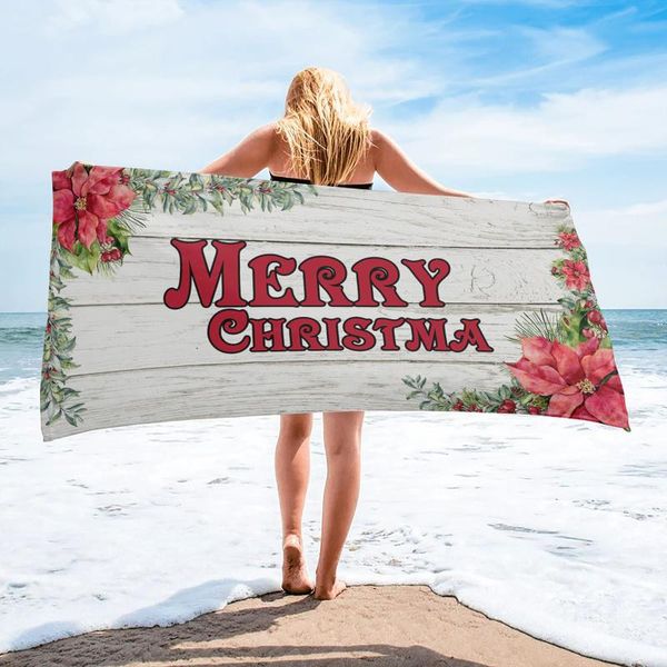 

towel christmas wood grain flower retro beach luxury quick-dry microfiber bathroom bath towels yoga mat picnic blanket