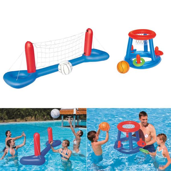 

pool & accessories inflatable balls game set with net and ball swimming floating water for adults kids family gathering