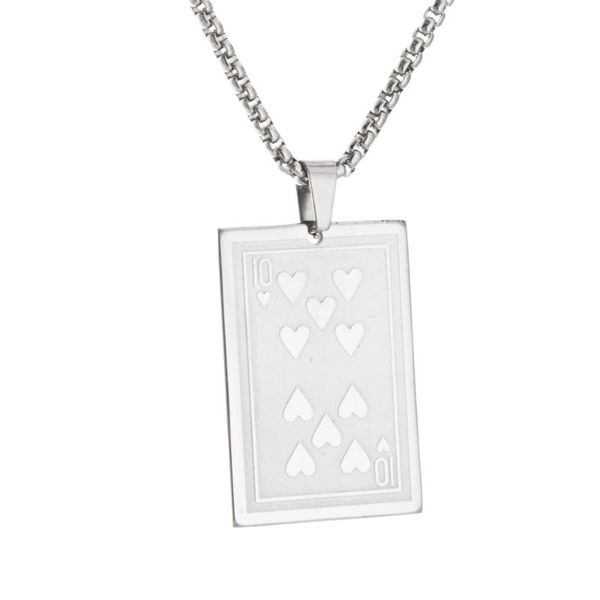 

pendant necklaces pendants poker heart10 fashion necklace long chain men's and women's gifts, Silver