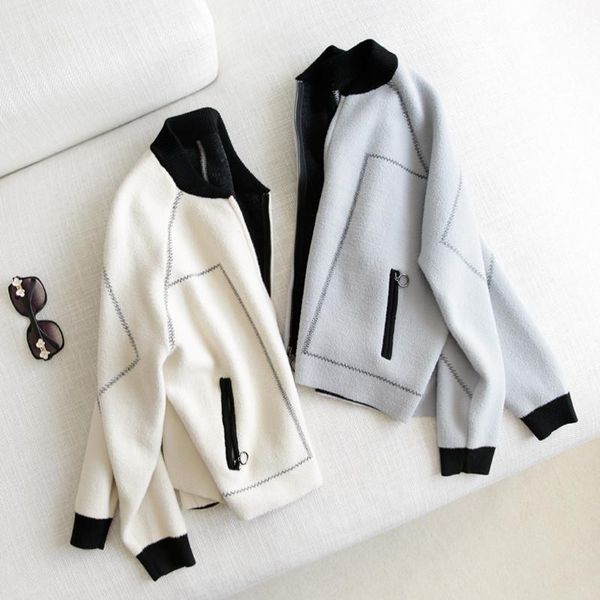 

women's jackets fall in love with her on the bat silhouette double-sided jacket baseball autumn girl, Black;brown