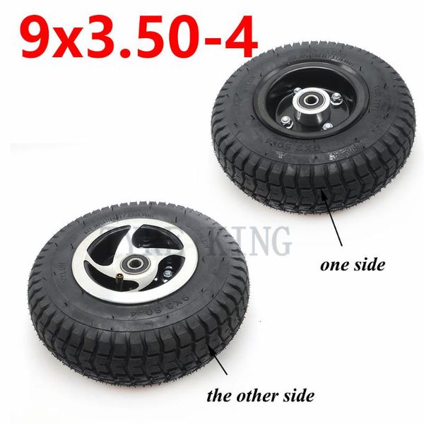 

motorcycle wheels & tires 9 inch 9x3.50-4 pneumatic wheel tire with alloy hub/rim for electric tricycle elderly scooter tyre accessory