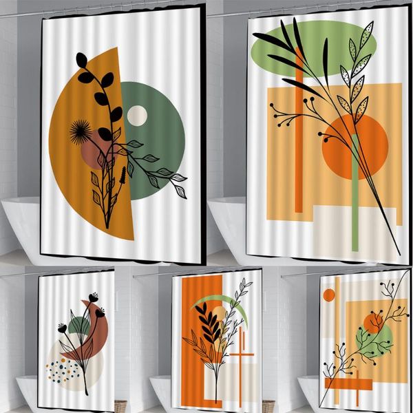 

shower curtains 180x180cm simplicity line flower plant decoration curtain drop 3d printing print