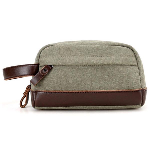 

green zipper men travel canvas toiletry bag wash shower makeup organizer portable case pouch faux leather cosmetic bags & cases