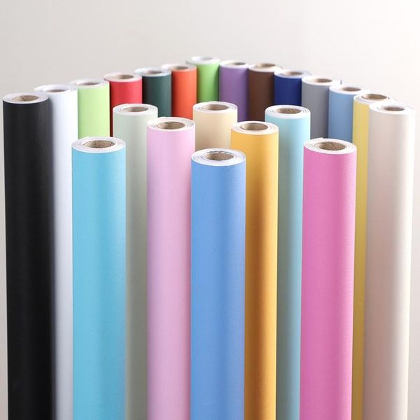 

wallpapers pvc waterproof self adhesive decorative film refurbished bedroom wallpaper kid room decal old furniture pure color wall stickers