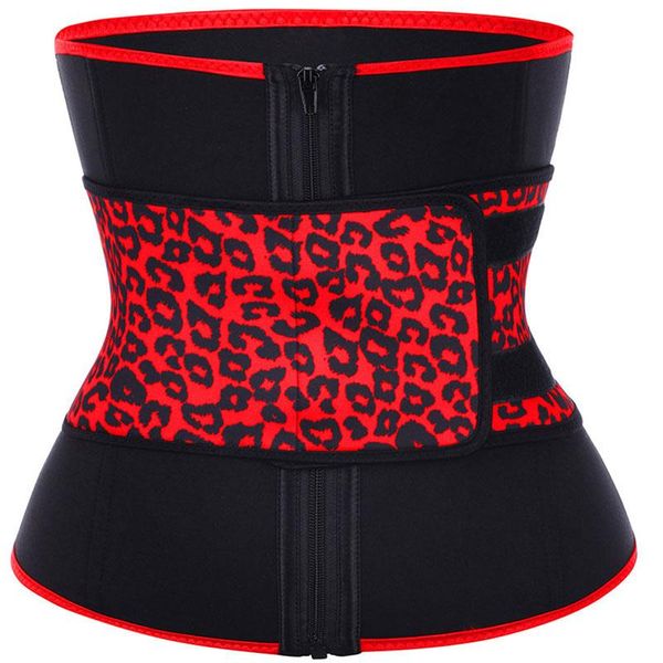 

women's shapers steel boned waist trainer shaper underbust corset leopard print gorset zip up slimming cincher girdle neoprene single b, Black;white