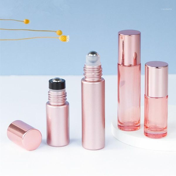 

storage bottles & jars 10ml thick glass roll on bottle with stainless steel ball perfume roller essential oil container sample test vials