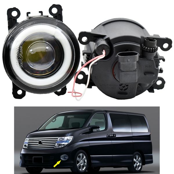 

2x led angel eye drl for nissan elgrand highway star e51 2004 2005 '06 '07 '08 '09 2010 fog light assembly daytime runni