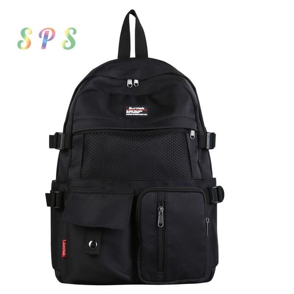 

backpack sps reflective nylon high capacity net multi-pockets preppy style softback