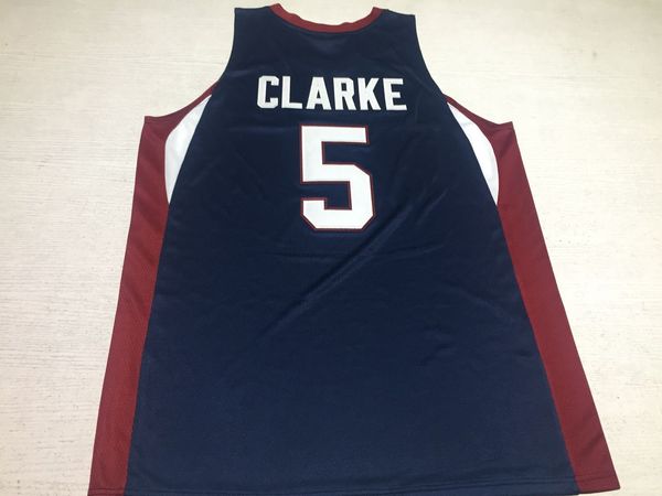 Kundenspezifische Basketball-Jersey Vintage Brewster Academy # 5 Terrence Clarke High School Jerseys Custom Jeder Name Nummerngröße S-5XL
