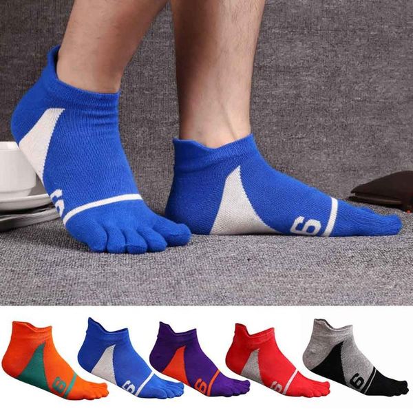 

sports socks 5 pairs low cut athletic five toe toesocks breathable comfortable shaping anti friction sport, Black