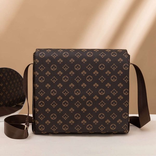 

fashion casual men's bag single shoulder messenger bag horizontal printed computer size file