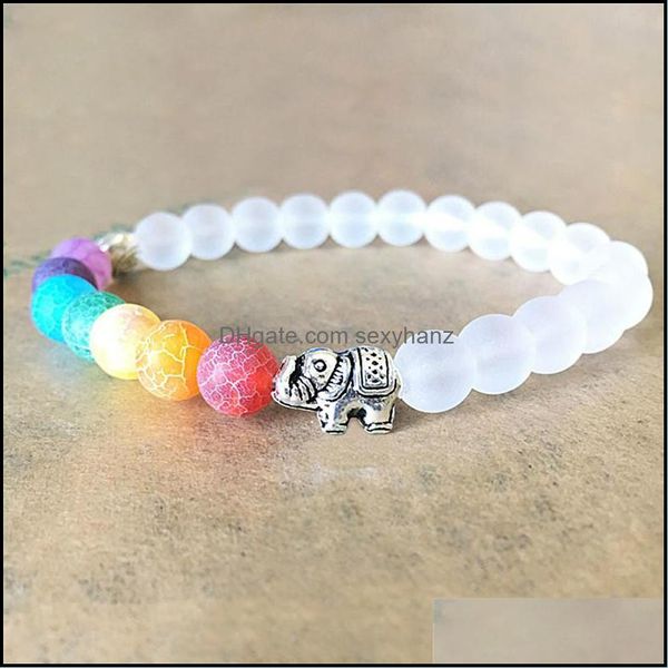

beaded, strands bracelets 7 chakra elephant charm beaded mala bead yoga energy bracelet jewelry for men women drop delivery 2021 syx7o, Black
