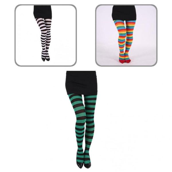 

socks & hosiery xmas pantyhose girls striped lightweight close-fitting festival gift christmas stockings, Black;white