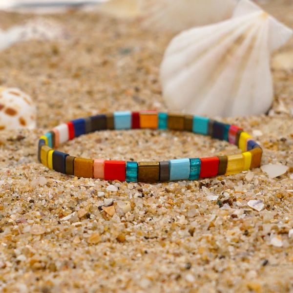 

go2boho miyuki tila bracelet for women friendship beads bracelets girl boho jewelry 2021 summer beach rainbow pulseiras gift charm, Golden;silver