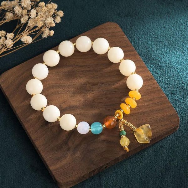 

bangle collection hobby bracelets hand-woven natural stone wooden bracelet women girl jewelry, Black