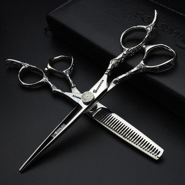 

6-inch hair scissors set japan 440c sharp hairdressing salon barber thinning razor stainless steel fine