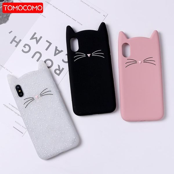

cell phone pouches tomocomo cute 3d silicone cartoon cat pink black soft case cover coque fundas for 7 7plus 6 6s 5s 8 8plus x xs max