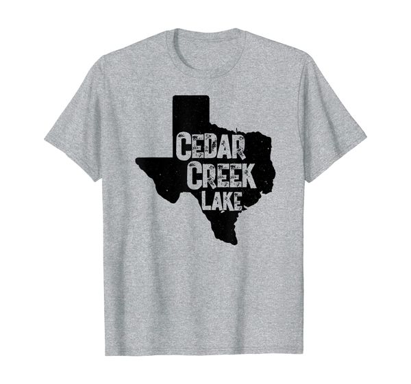 

cedar creek lake, state outline, texas t-shirt, White;black