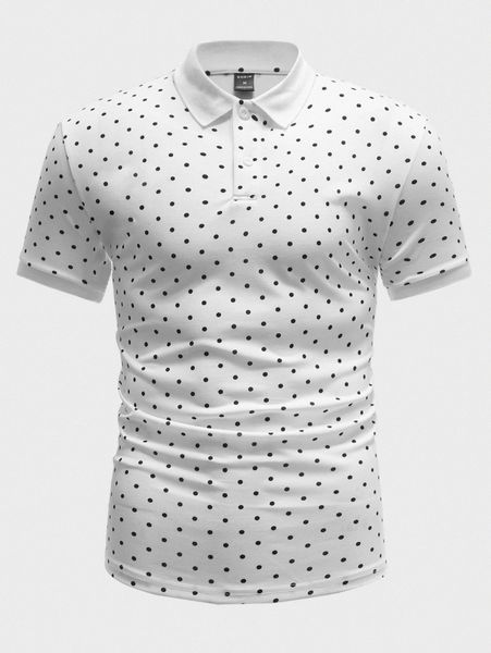 

men polka dot polo shirt y34m#, White;black