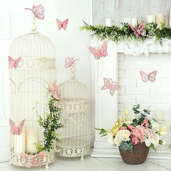 

wall stickers hollow butterfly sticker removable golden mariposas home decor diy fridge wedding accessories
