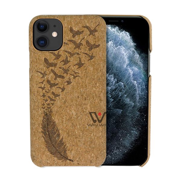 2022 Nuovo design creativo Custodie per telefoni antiurto in legno di sughero per iPhone 6s 7 8Plus 11 12 Pro Xs Max 13 Cover posteriore Shell