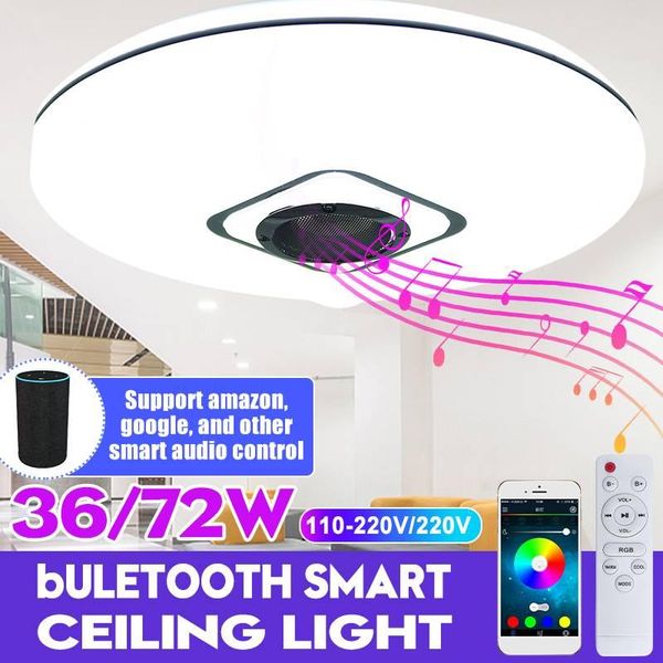 

ceiling lights modern rgb music led light 36w 72w wifi app bluetooth + speaker remote control smart lamp