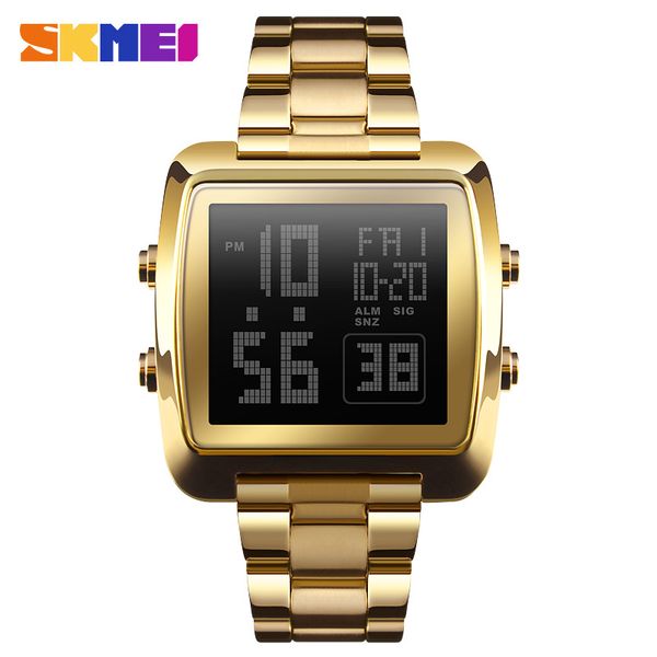 Skmei повседневный стиль спортивные мужские часы полная сталь водонепроницаемый электронный светодиодный цифровые наручные часы мода часы мужской relogio x0524