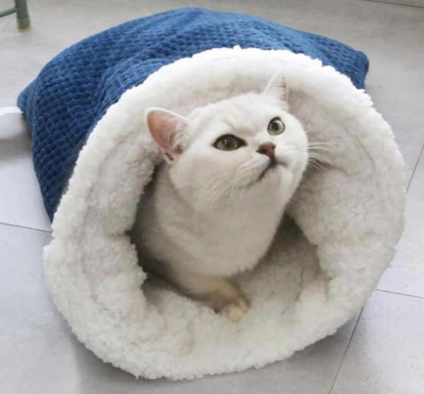 

cat carriers,crates & houses blue grey winter soft warm cotton dog bed deep sleeping bag kennel pet house for teddy puppy cage cave 660Â·440