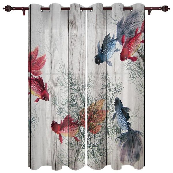 

curtain & drapes kitchen window curtains retro colored goldfish children bedroom decoration living room hanging clothtreatment