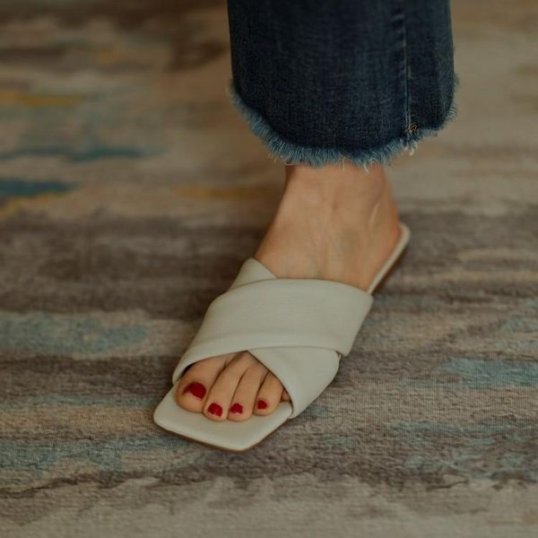 

women slippers soft rome style summer slip on open toe black color sandals party dress wedding size 40