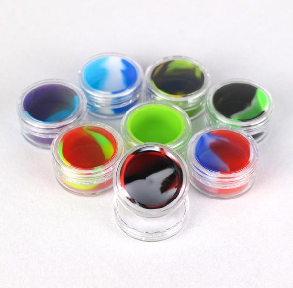 Verdampferöl, Antihaft-Silikongläser, Behälter, klar, 5 ml, Kunststoff, Dab-Wachs, Aufbewahrungsglas, zerbrochenes Glas, Wasserleitungen, Acryl-Silikon-Box, SN2537