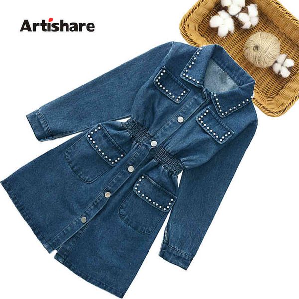 

girls denim dress pearls girl child dress spring autumn dress for kids casual style girls costumes kids 6 8 10 12 14 g1218, Red;yellow