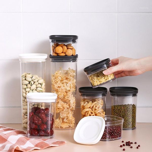 

multi-capacity plastic storage box dried fruits multi grain tanks containers transparent sealed kitchen bottles & jars