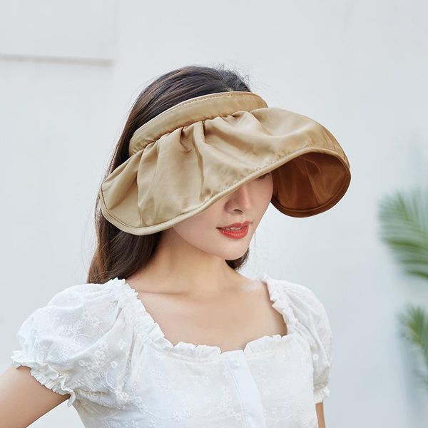 

wide brim hats hat lady summer joker sun tide shell fisherman collapsible big sunshade empty can be used, Blue;gray