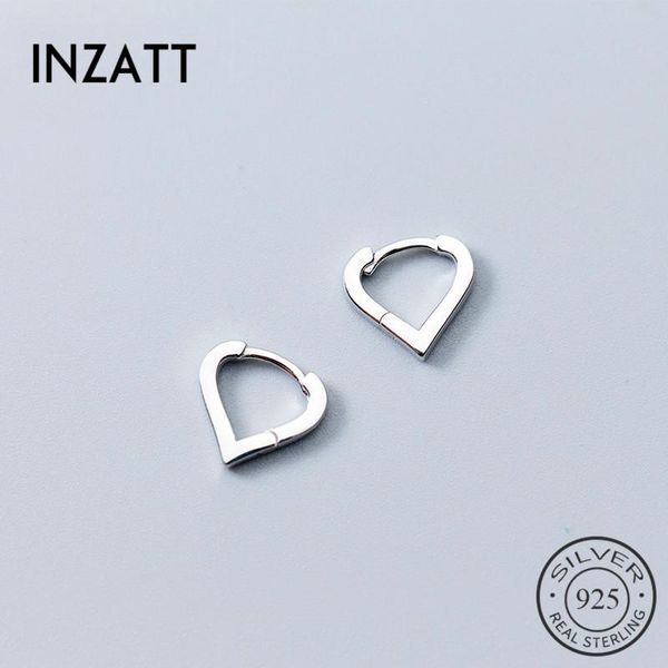 

hoop & huggie inzareal 925 sterling silver romantic hollow heart minimalist earrings for women wedding party jewelry accessories gfit, Golden;silver