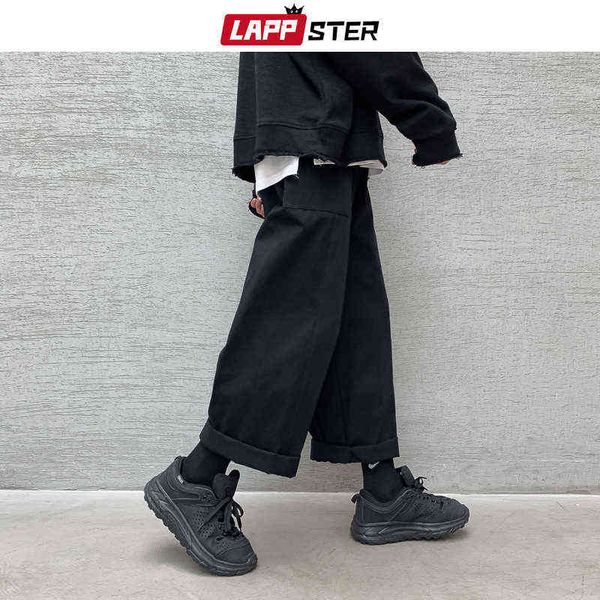 

lappster mannen koreaanse mode harembroek wijde pijpen joggers 2021 mens black losse joggingbroek japan stijl rechte broek 0214