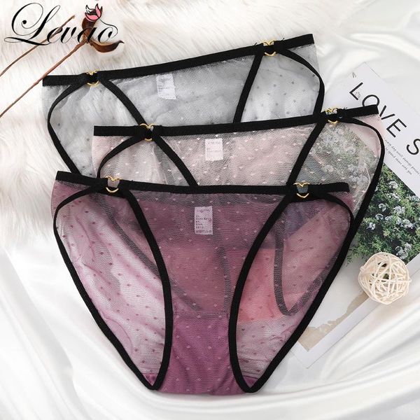 

women's panties levao lace transparent low-rise lingerie briefs underwear delicate soft comfort tangas mesh lace-up bikini, Black;pink