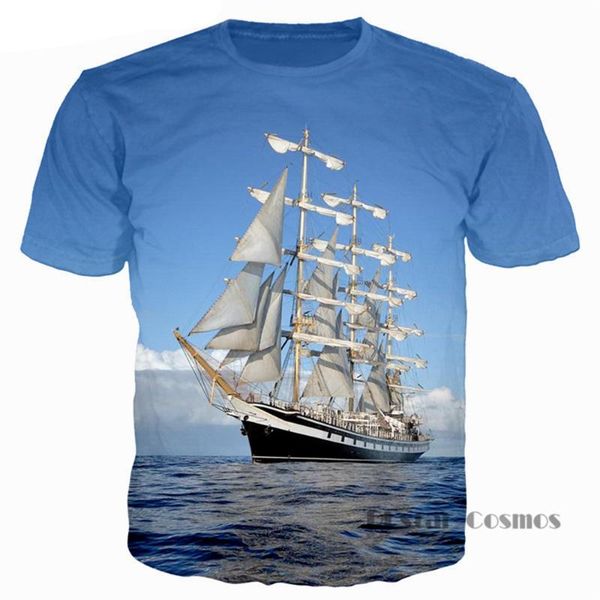 

men's t-shirts 2021 summer design 3d t-shirt the plane & ship/iceberg/wall/road print short sleeve men women casual, White;black