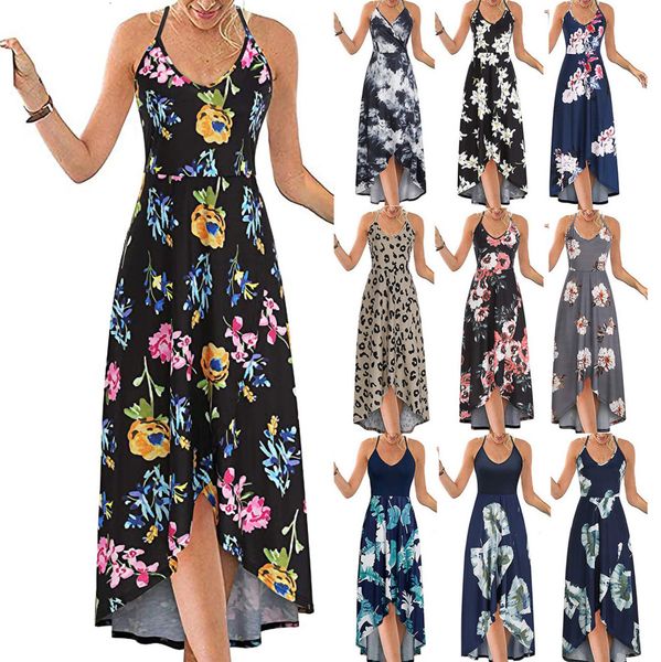 

2021 summer women's round neck printed suspender s, Black;gray