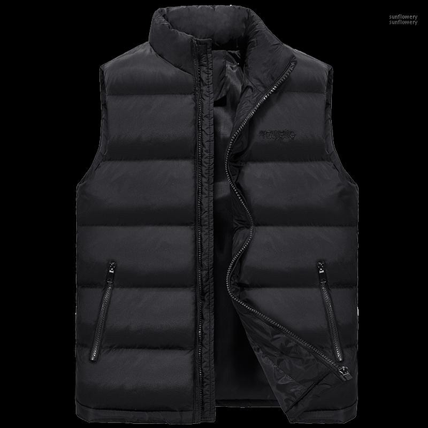 

men's jackets mens jacket sleeveless vest winter fashion casual slim coats brand clothing cotton-padded men waistcoat big size, Black;brown