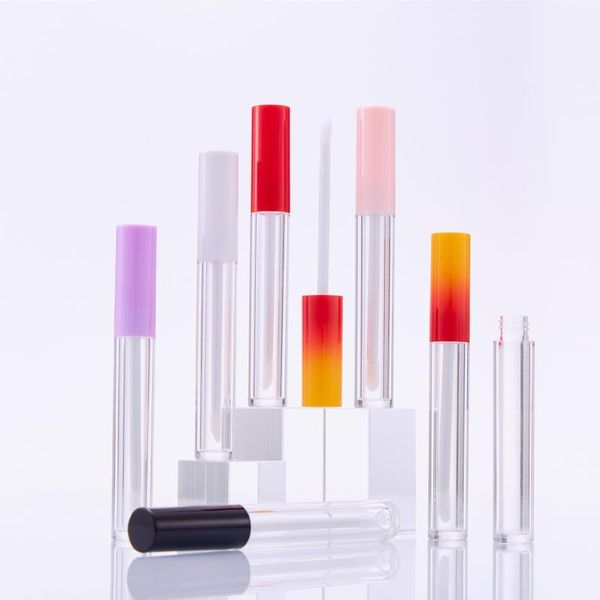

storage bottles & jars 3.5ml empty lip gloss tube with sers red,white,black,pink,purple lids glaze bottle oil applicators concealer pack
