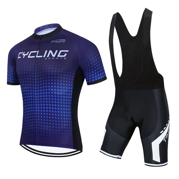 

racing sets teleyi pro team cycling jersey set men summer bike clothes mtb ropa ciclismo bicycle uniforme maillot quick dry 5d gel pad, Black;blue